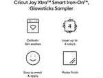 Cricut Joy Xtra Smart Iron-On Glow Sticks Die Cutting Heat-Transfer Vinyl, Assorted Colors, 3/Pack (2010396)