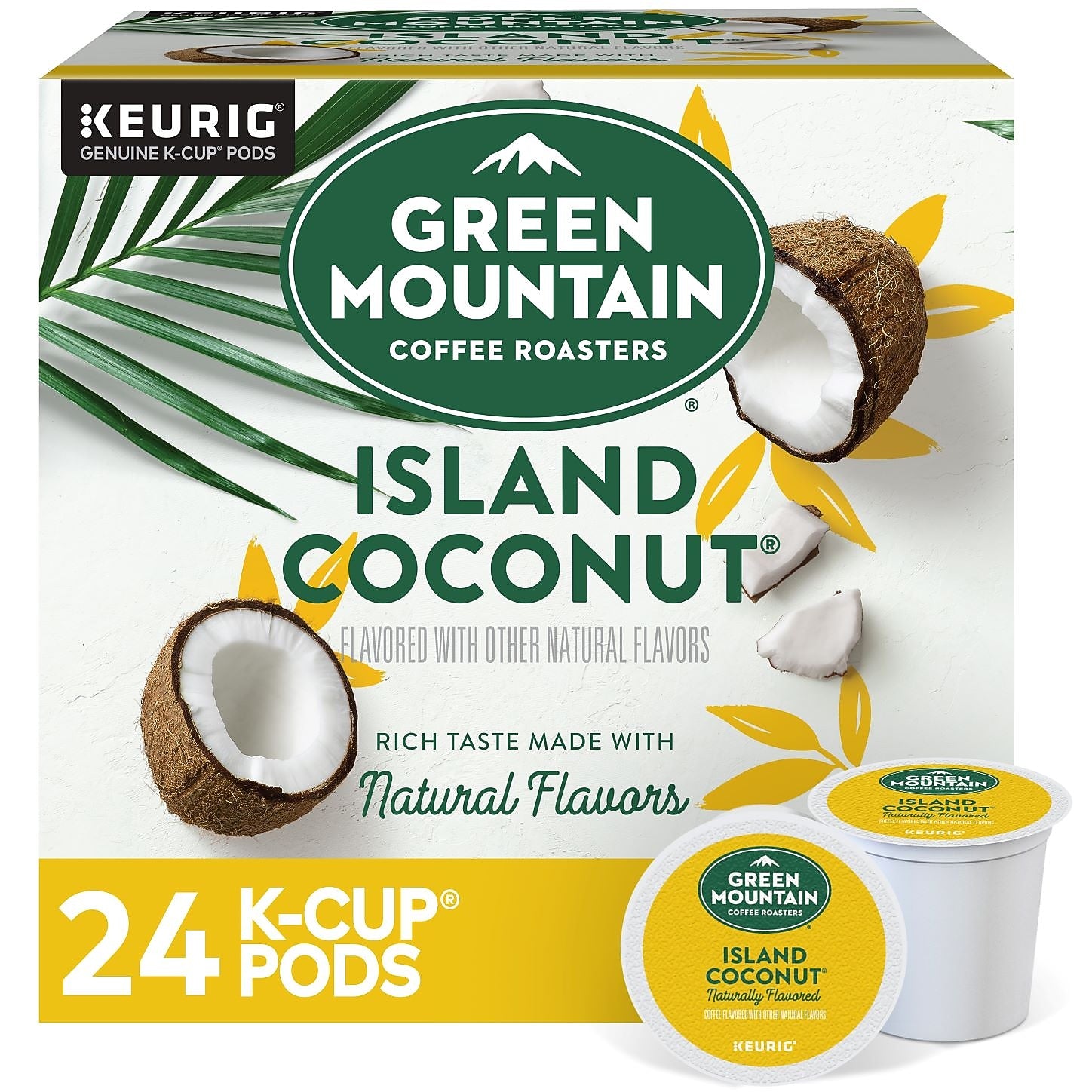 Green Mountain Coffee Roasters Island Coconut Coffee Keurig® K-Cup® Pods, Light Roast, 24/Box (5000365434)