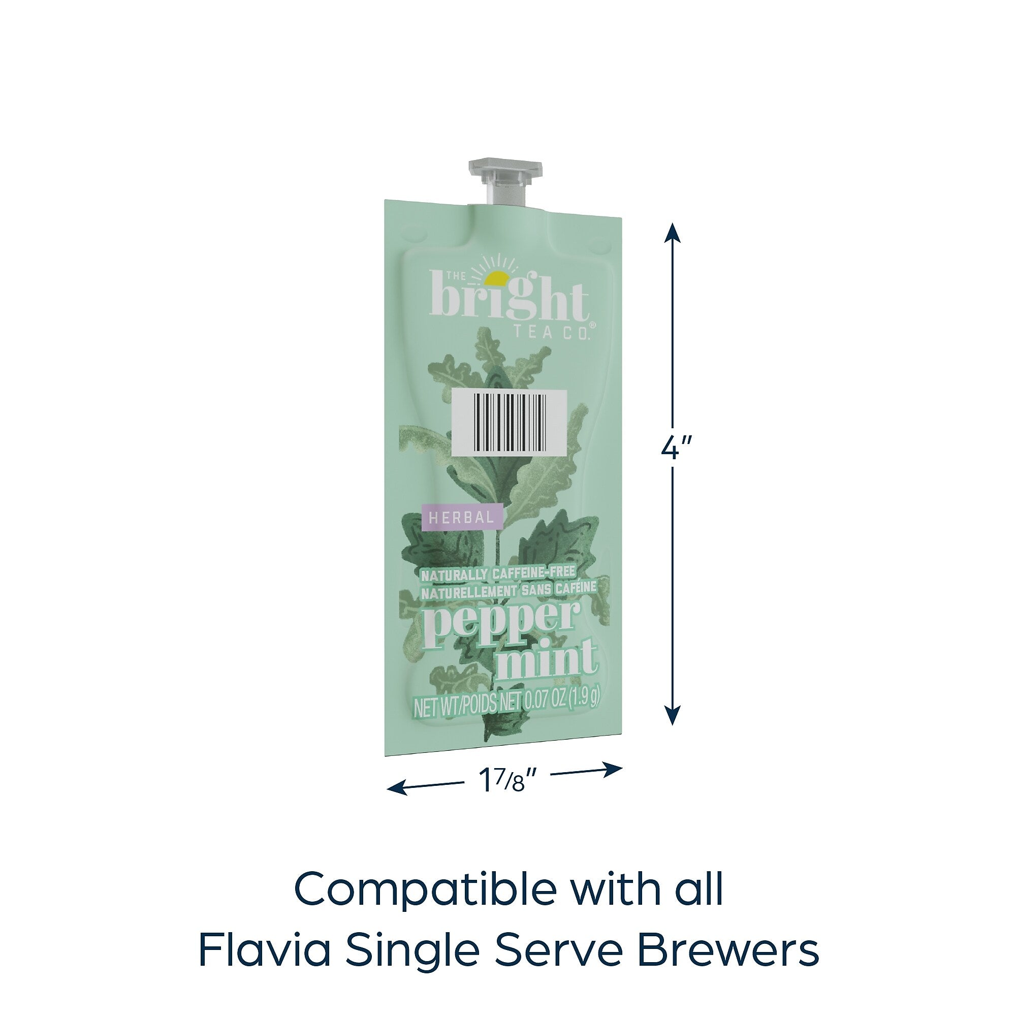 The Bright Tea Co. Peppermint Tea, Flavia Freshpacks, 100/Carton (MDRB505)