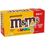 M&M's Sharing Size Peanut Milk Chocolate Pieces, 3.27 oz., 24 Bags/Box (MMM04432)