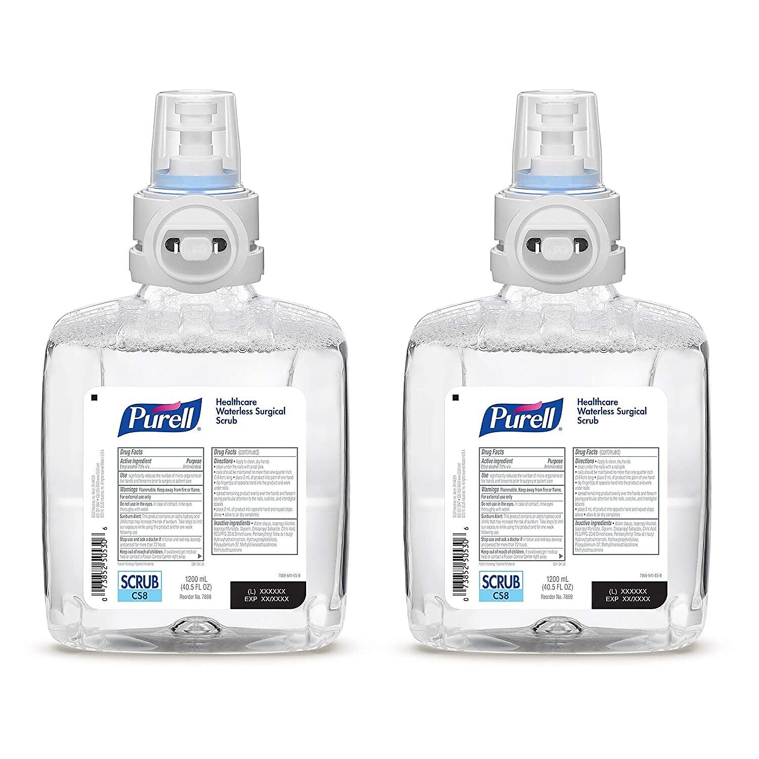 PURELL Healthcare Antibacterial Liquid Hand Soap Refill for CS8 Dispenser, 1200 ml, 2/Carton (7869-02)
