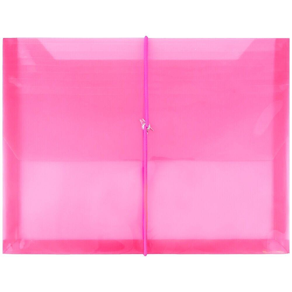 JAM Paper Premium Plastic Document File, Letter, Pink, 3/Pack (218E25FUBX3)