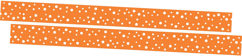 Barker Creek Double-Sided Border, 35" x 3", Dot to Dot Tangerine, 24/Pack (4436)