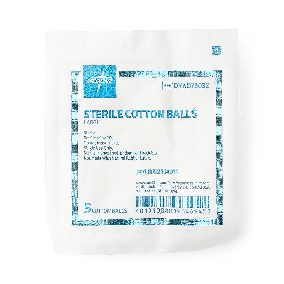 Medline Sterile Large Cotton Balls, 25/Pack (DYND73032)