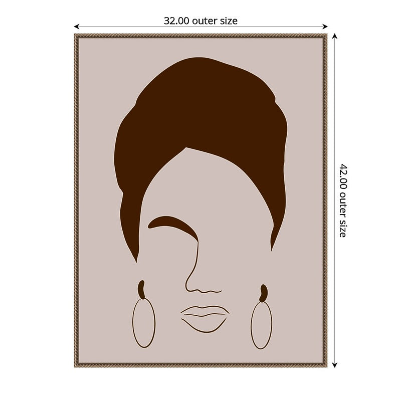 Amanti Art Woman with Headwrap by Carelle N'guessan. Framed Canvas Wall Art Print, 32" x 42" (A42678302870)