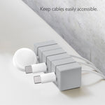 Function101 Cable Blocks, Magnetic Cable Organizers, Gray, 3/Pack (F101-CBXG3)