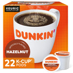 Dunkin' Hazelnut Coffee, Medium Roast, 0.37 oz. Keurig® K-Cup® Pods, 22/Box (400848)