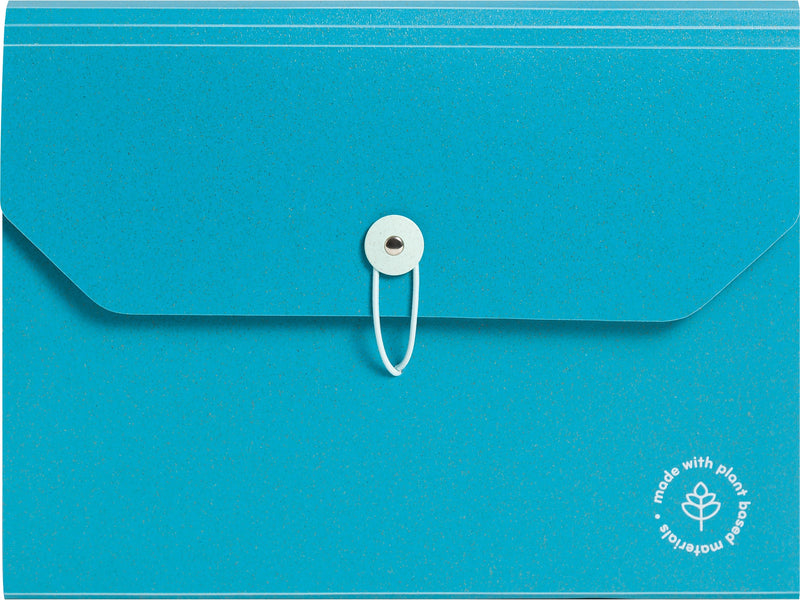 U Brands U-Eco Poly Expandable Folder, 13-Pocket, Letter Size, Ocean Blue (6594U01-12)