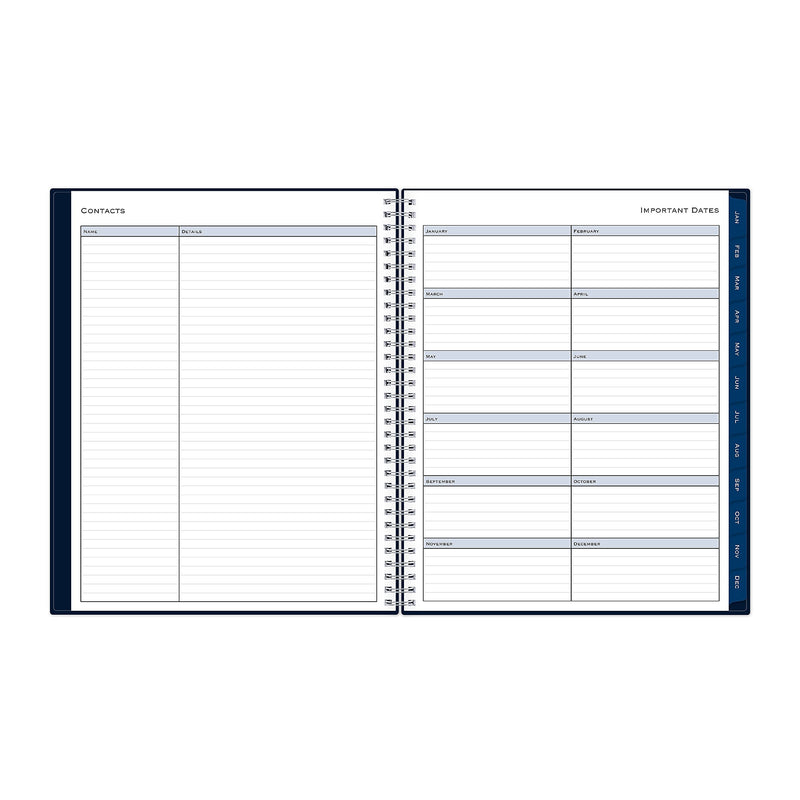 2026 Blue Sky Passages 8.5" x 11" Calendar Year Weekly & Monthly Planner, Faux Leather Cover, Navy (148659-26)