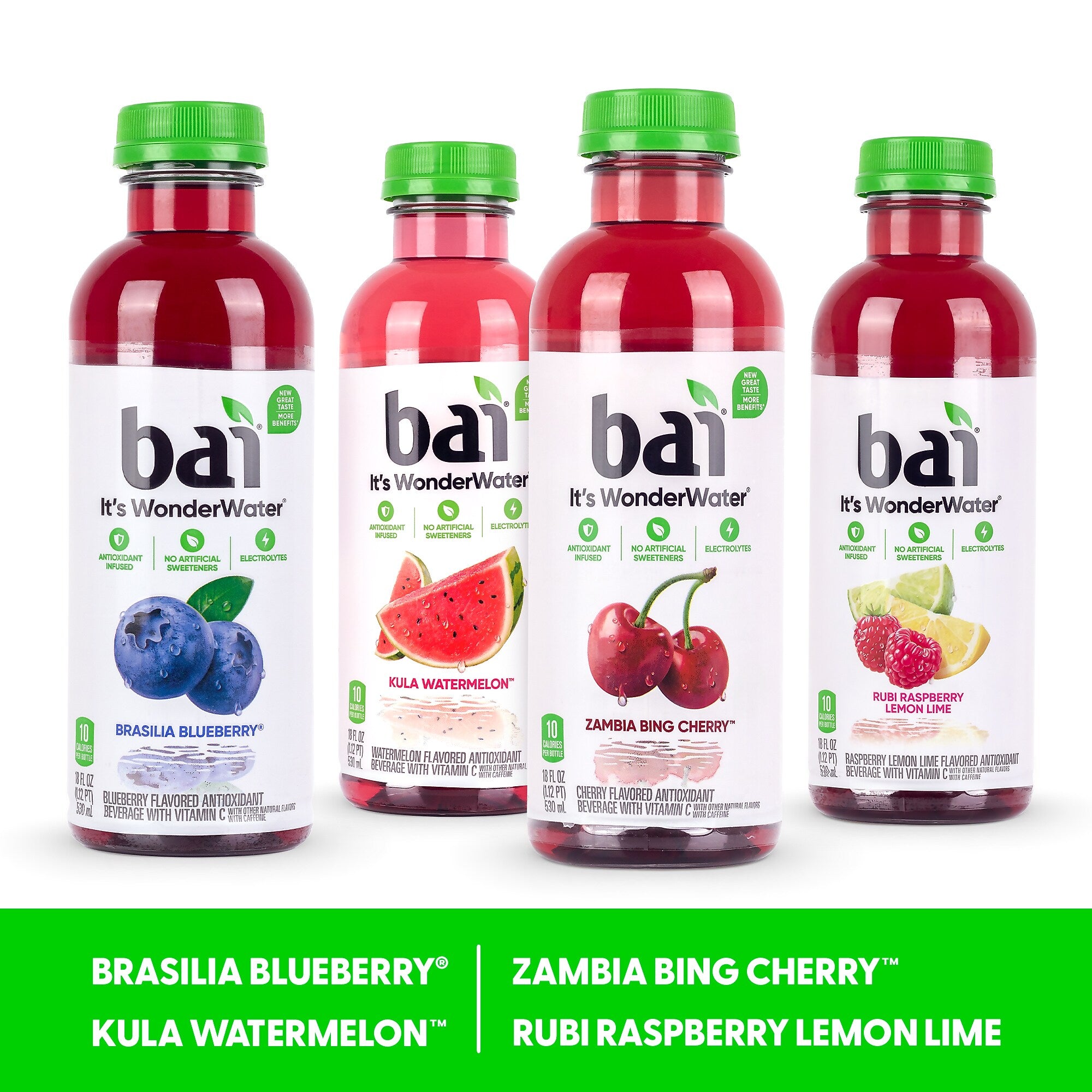 Bai Antioxidant Water Variety Pack, 18 oz., 15 Bottles/Pack (220-00656)