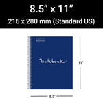 Miquelrius Emotions 1-Subject Notebook, 8.5" x 11", College-Ruled, 80 Sheets, Marine Blue, 5/Pack (48272CS)