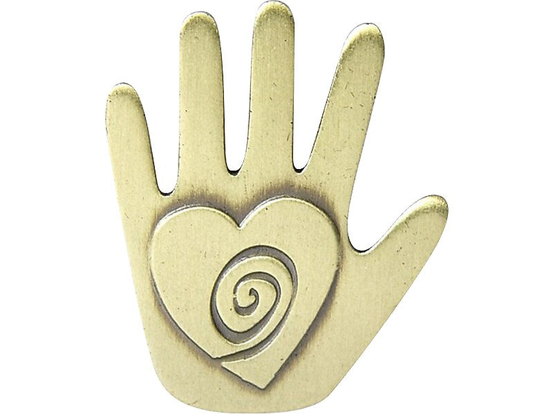 Baudville Helping Hand Lapel Pin, 1" x 0.83", Gold, 25/Pack (75711P25)