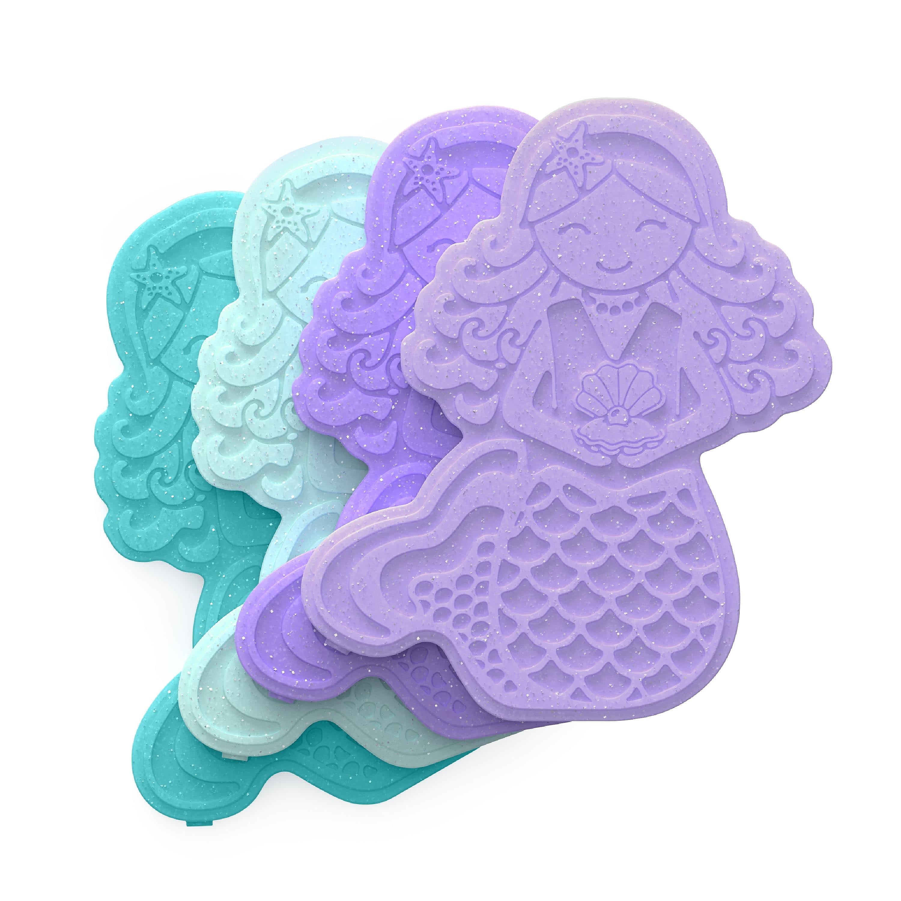 bentgo Buddies Glitter Mermaid Kids Ice Packs, Assorted Colors, 4/Pack(BGICE-MMD)