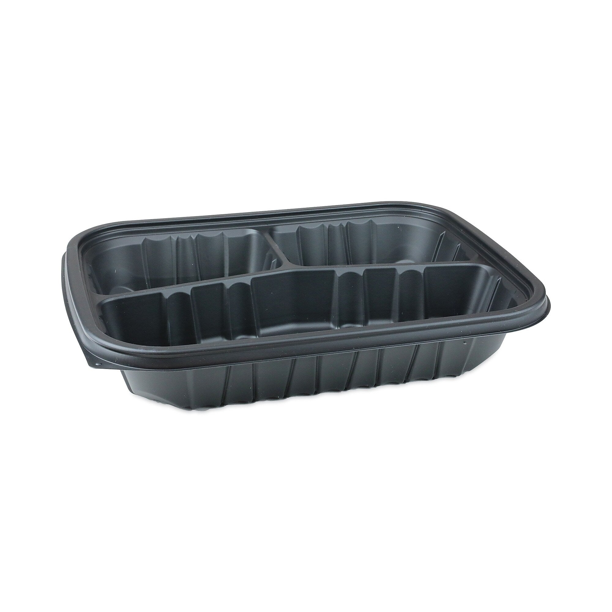 Pactiv Evergreen EarthChoice Entree2Go Takeout Container, 3-Compartment, 48 oz, 11.75 x 8.75 x 2.13, Black, Plastic, 200/Carton