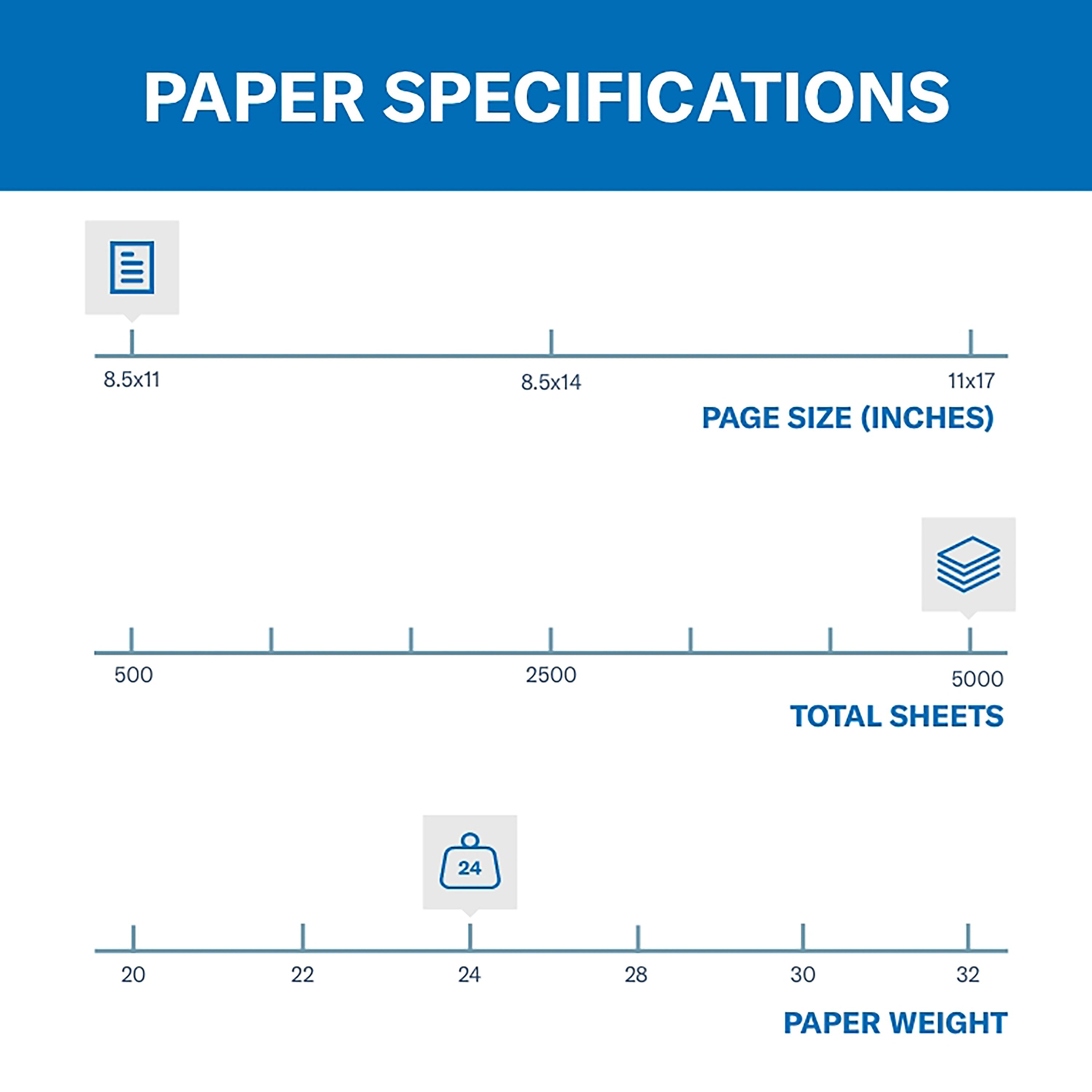 Hammermill Colors Multipurpose Paper, 24 lbs., 8.5" x 11", Blue, 500 Sheets/Ream (103671)