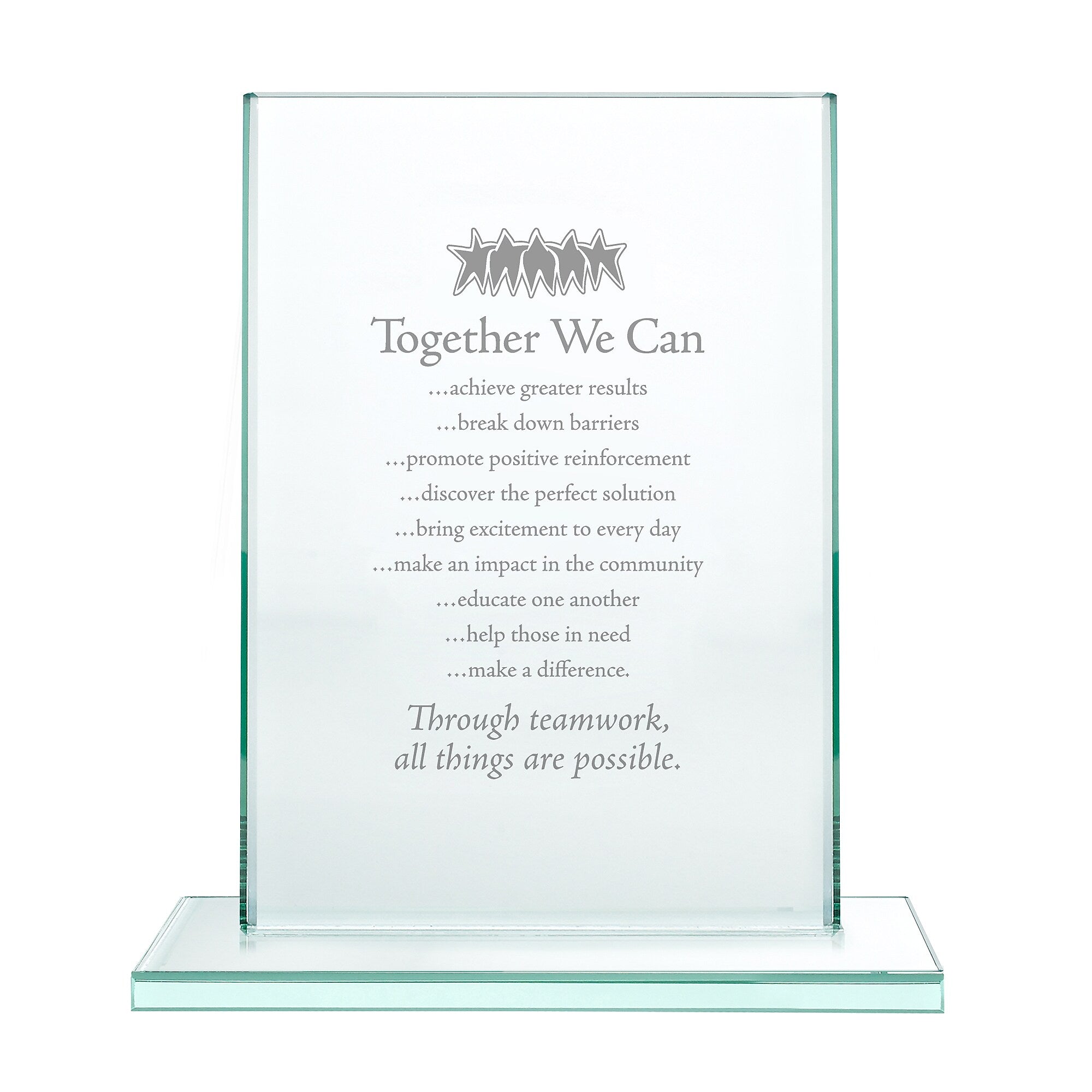Baudville Jade Character Trophy, 6" x 5", Clear (1375283TWC31)
