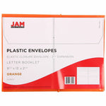 JAM Paper Premium Plastic Document File, Letter, Orange, 3/Pack (218E25ORBX3)
