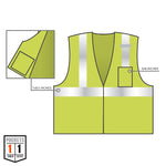 Ergodyne GloWear 8210Z High Visibility Sleeveless Safety Vest, ANSI Class R2, Lime, 4X/5X (21059)