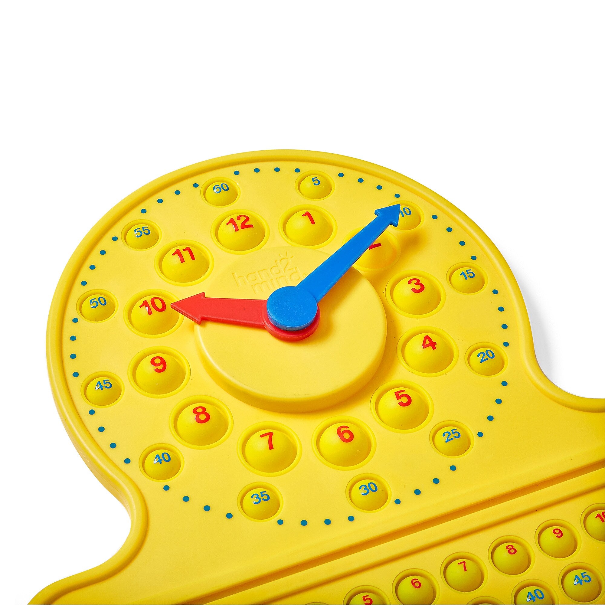hand2mind Numberline Clock Sensory Bubble Popper, Multicolored (96991)