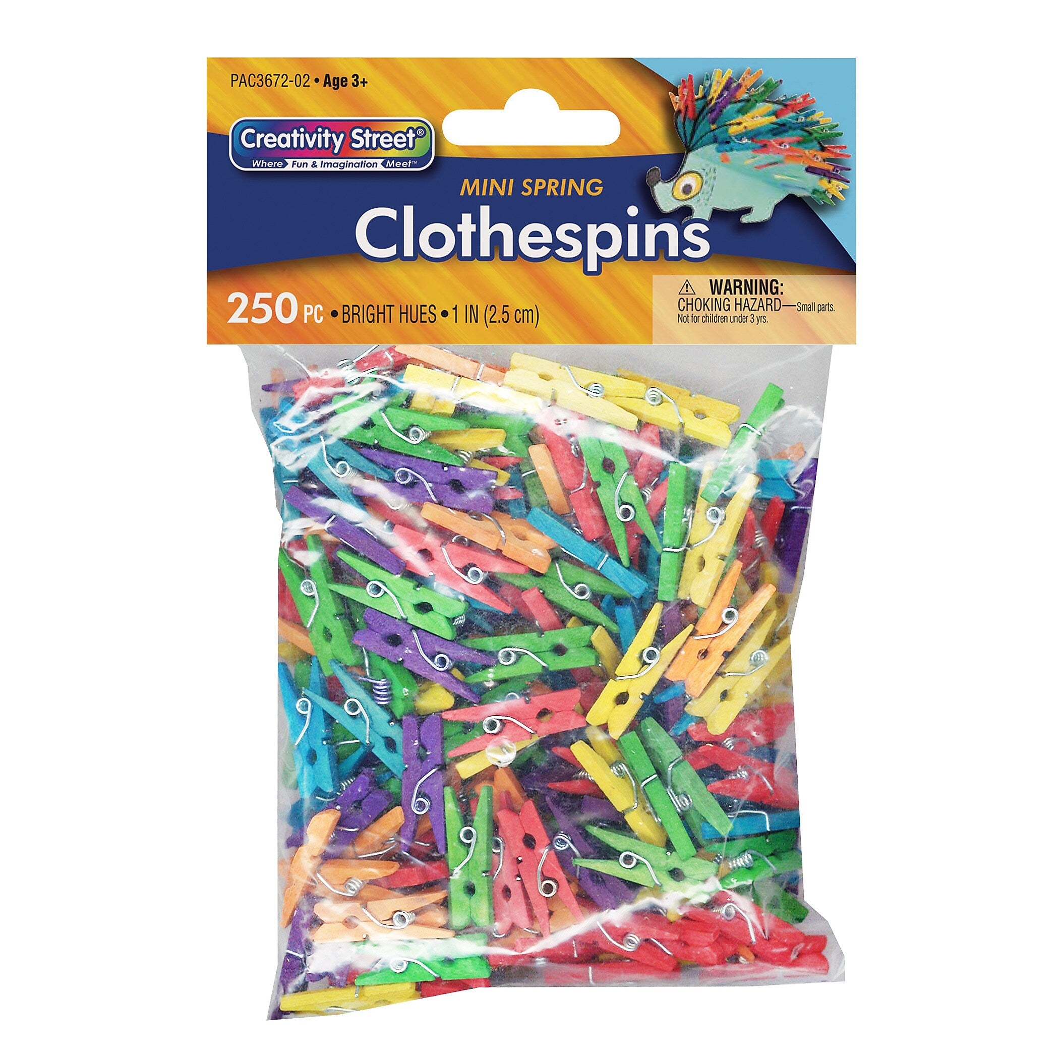 Creativity Street Mini Spring Clothespins, Assorted Colors, 250 Pieces (CK-367202)
