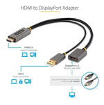 StarTech HDMI to USB A /Display Port Audio/Video Adapter, Male to Female/Male, Gray/Black (128-HDMI-DISPLAYPORT)