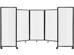 Versare The Room Divider 360 Freestanding Folding Portable Partition, 72"H x 168"W, Opal Fluted Polycarbonate (1272506)