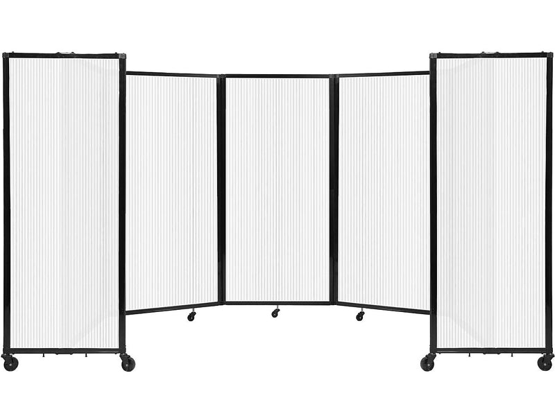 Versare The Room Divider 360 Freestanding Folding Portable Partition, 72"H x 168"W, Opal Fluted Polycarbonate (1272506)