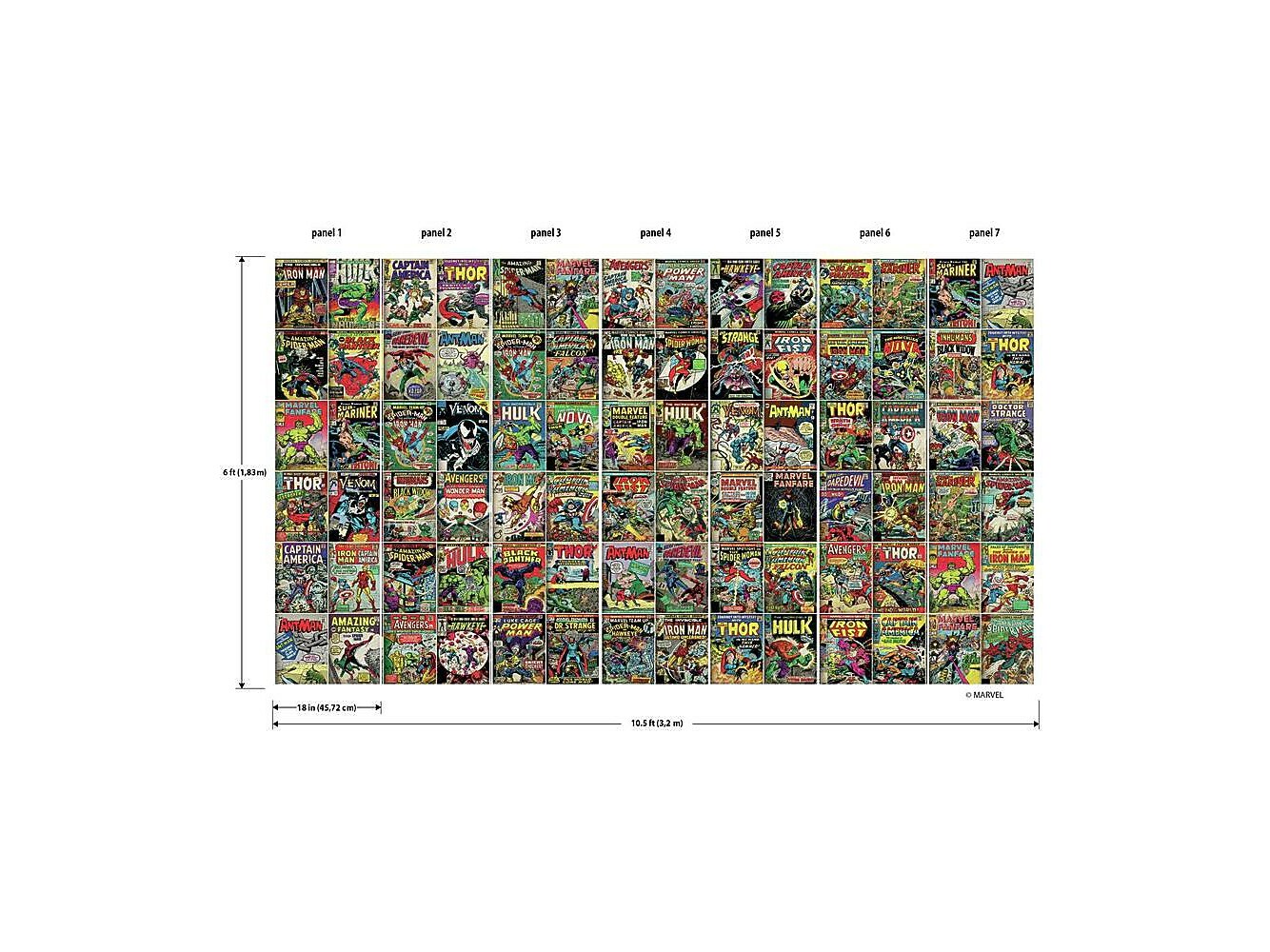 RoomMates Marvel Comic Cover Contemporary Wall Mural, Movies & TV (RMK11410M)