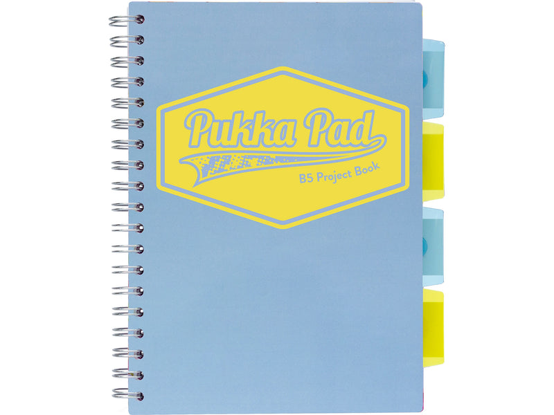 Pukka Pad Pastels 5-Subject Notebooks, 7" x 10", Ruled, 100 Sheets, Assorted Colors, 3/Pack (3032-PST)