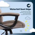 Serta Comfort Eco Ergonomic Velvet Fabric Swivel Executive Chair, Light Brown (CCHR10006C)