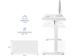 FlexiSpot EW8 48"W Rectangular Adjustable Metal Standing Desk, White (EW8W)