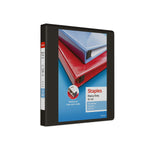 Staples Heavy Duty 1" 3-Ring View Binder, D-Ring, Black (ST56231-CC)