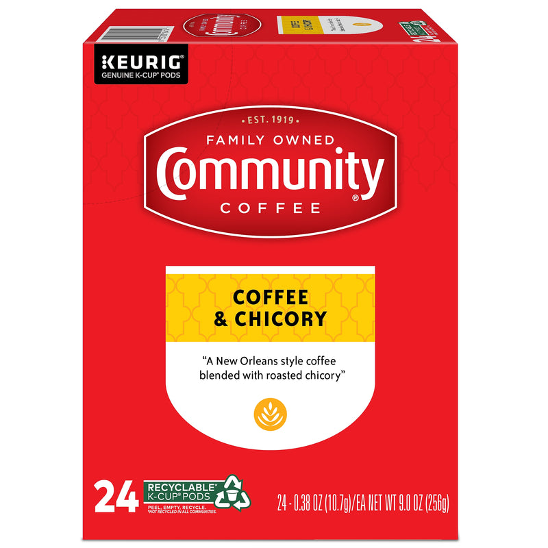 Community Coffee Chicory Coffee Keurig® K-Cup® Pods, Medium Dark Roast, 24/Box (5000374326)