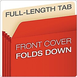 Pendaflex Color File Pockets, 3 1/2" Expansion, Letter Size, Red, 25/Carton (1524CT RED)
