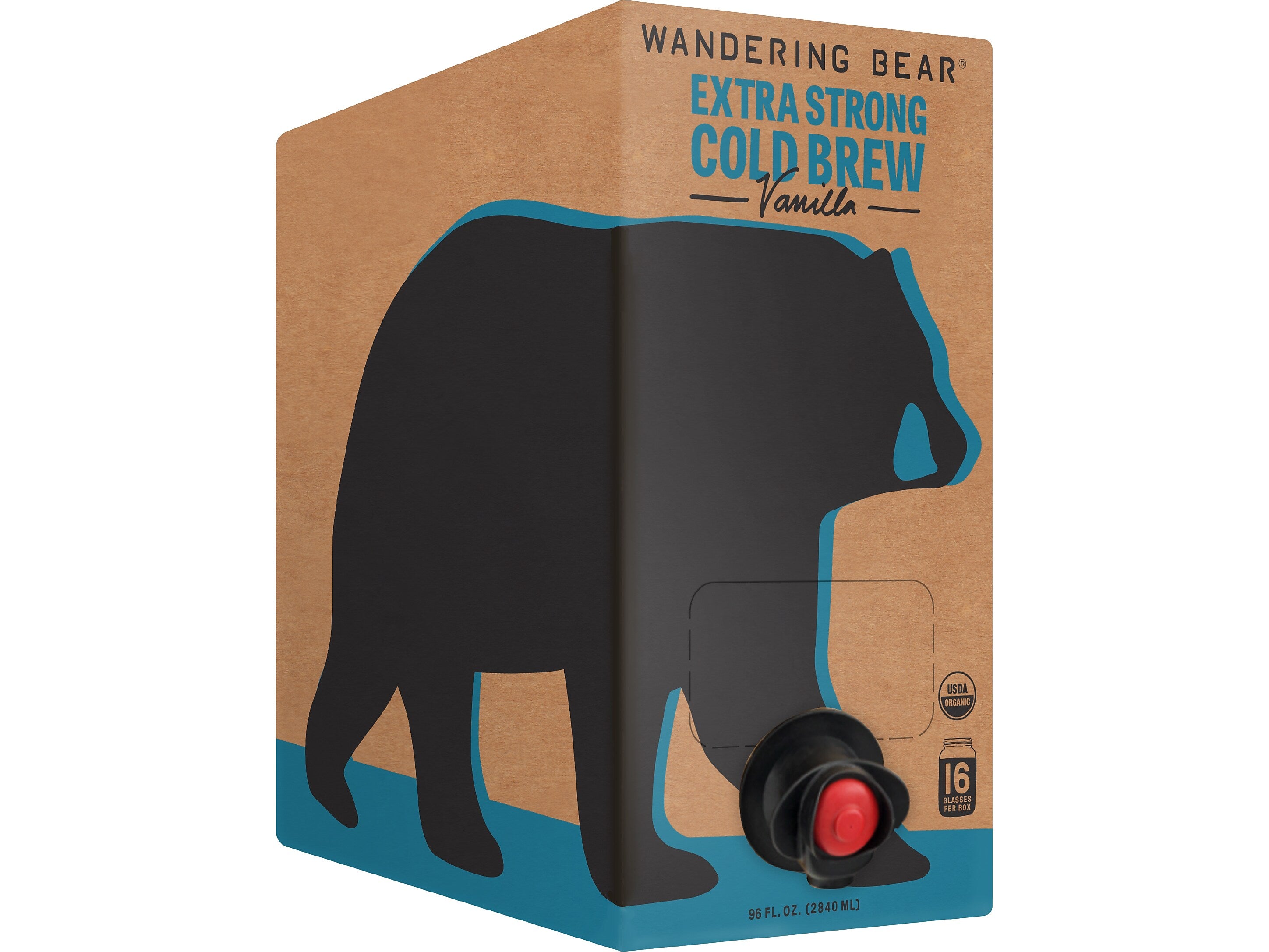 Wandering Bear Vanilla Cold Brew Coffee, 96 oz., 3/Case (WBVN96oz3pak)