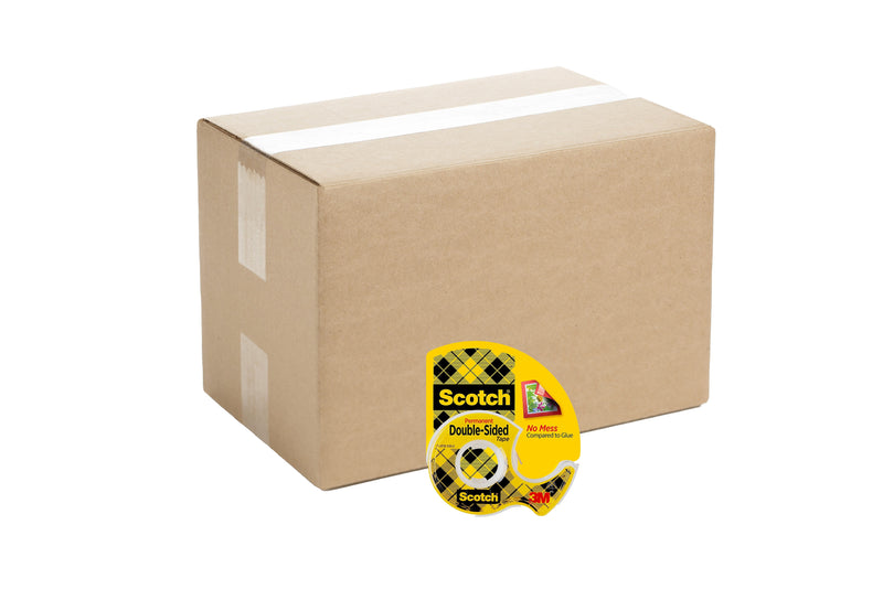 Scotch Permanent Double Sided Tape Refill, 0.5" x 12.5 yds., 1"Core, Clear, 72/Roll (137CT)