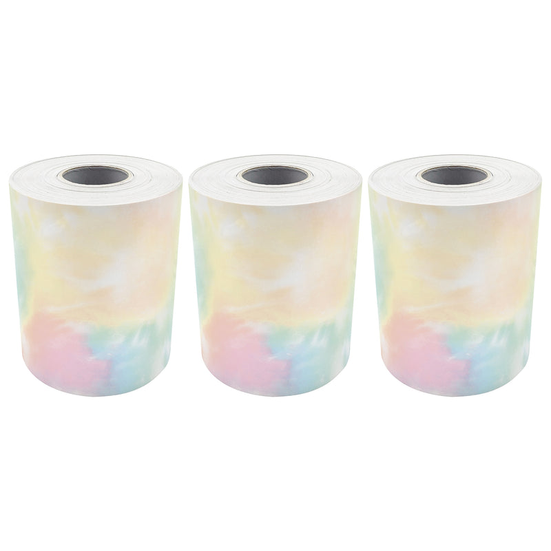 Teacher Created Resources Pastel Pop Tie-Dye Straight Rolled Border Trim, 3" x 50', 3/Bundle (TCR9155-3)