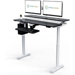 VersaDesk PowerLift Split-Level 48"W Electric Rectangular Adjustable Standing Desk, Black/White (PL2SD4830-WB)