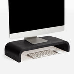 Anji Mountain Mango Wood Monitor Stand, Up to 32" Monitor, Black (MS-CRV-BLK)