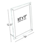 Azar Poster Holder, 10" x 12.5", Vertical, Table Top, Clear, Acrylic, 2/Pack (252952)
