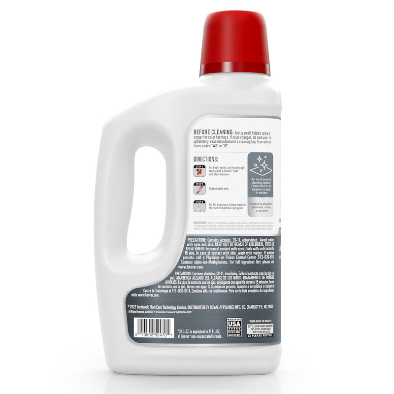 Hoover Prime Professional Carpet Cleaning Solution, Concentrated Liquid, Ocean Breeze Scent, 50 oz. (AH31959)
