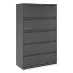 Alera 5-Drawer Lateral File Cabinet, Letter/Legal Size, Lockable, 67.63"H x 42"W x 18.63"D, Charcoal (ALEHLF4267CC)