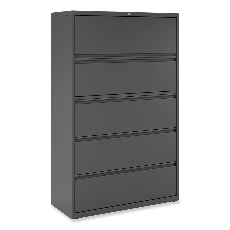 Alera 5-Drawer Lateral File Cabinet, Letter/Legal Size, Lockable, 67.63"H x 42"W x 18.63"D, Charcoal (ALEHLF4267CC)