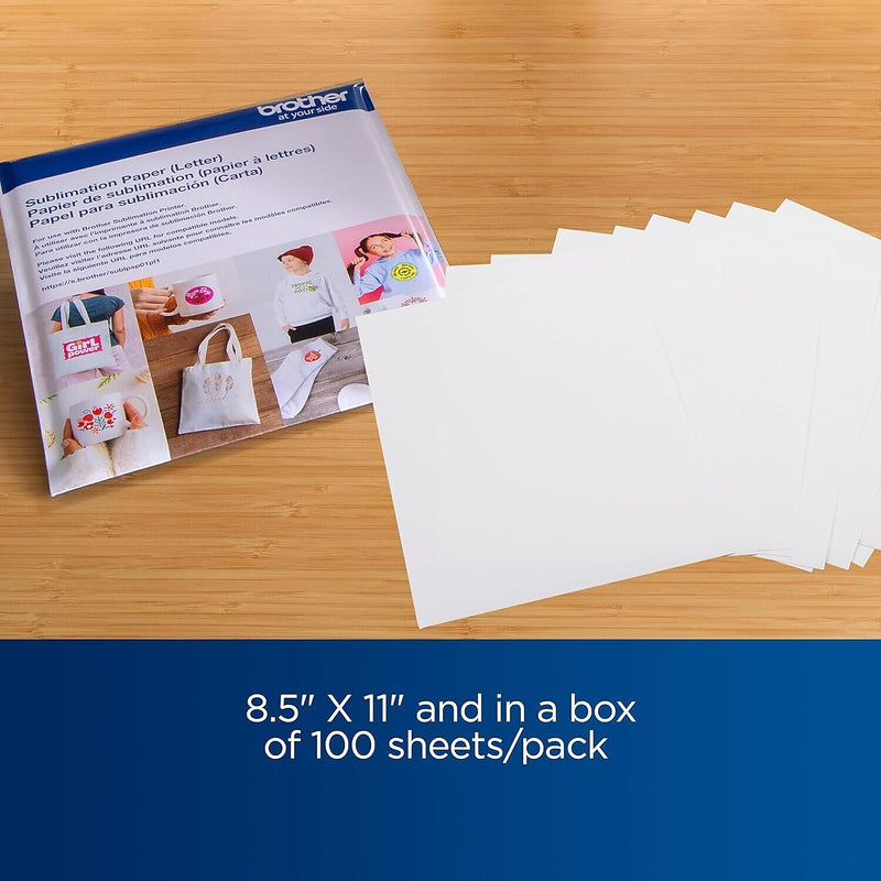 Brother 8.5" x 11" Sublimation Paper, White, 100 Sheets (SP01PLS)