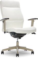 La-Z-Boy Baylor Ergonomic Faux Leather Swivel Executive Chair, White (CHR10085A)