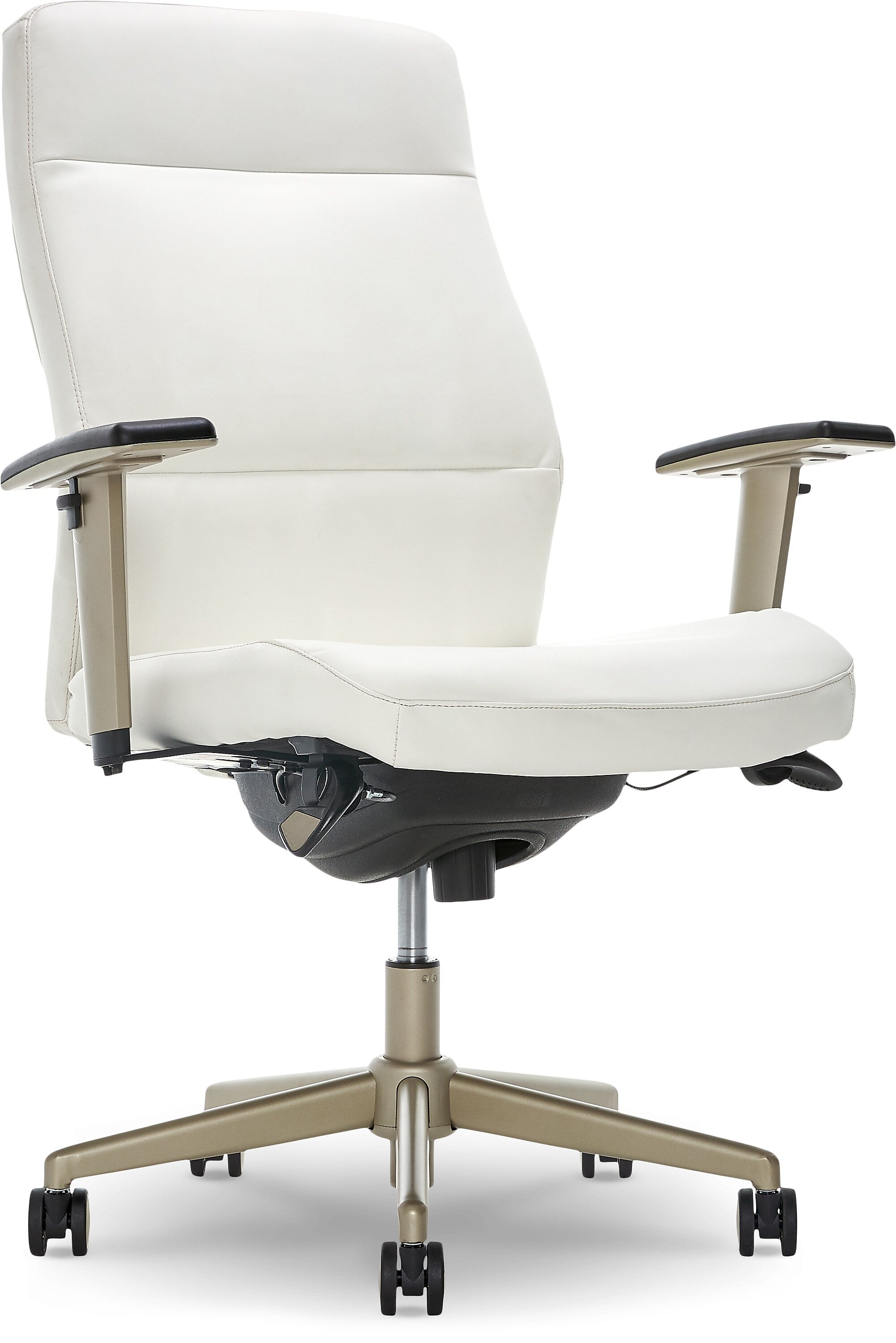 La-Z-Boy Baylor Ergonomic Faux Leather Swivel Executive Chair, White (CHR10085A)