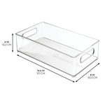 iDESIGN Stackable Plastic Storage Bin, 4" x 14.6"x 8", Clear, 6/Pack (29007M6)