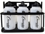 Champion Sports Plastic Water Bottle, 32 oz., Clear/Black, 6/Pack (CWBWXSET)