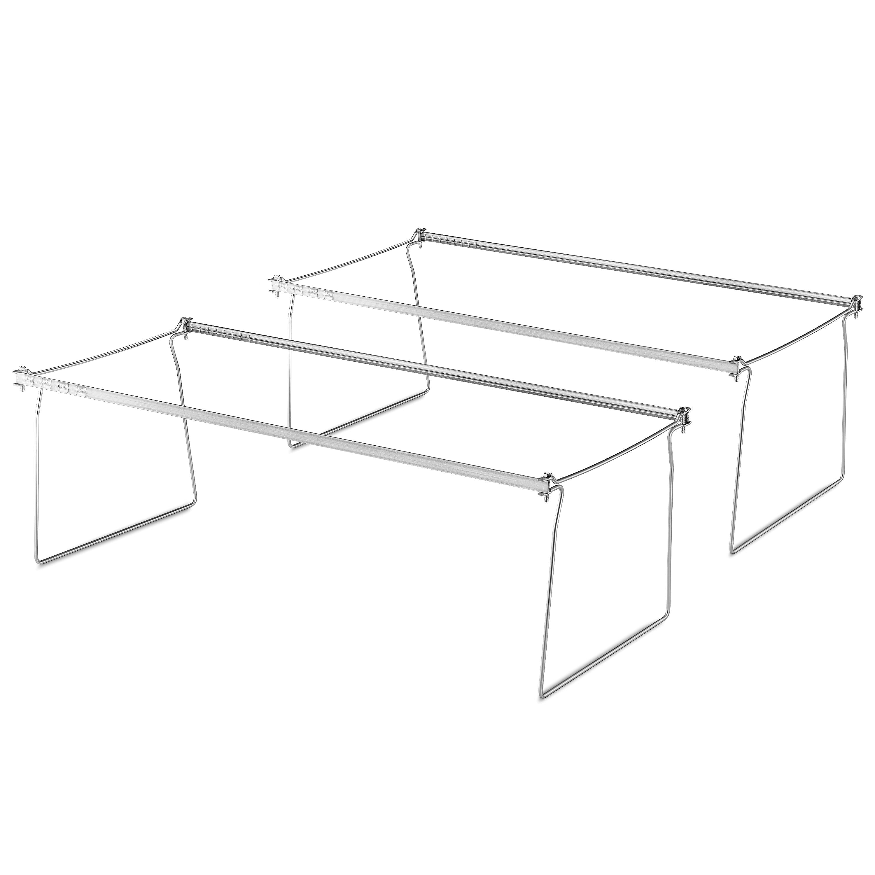 Staples Adjustable Hanging File Frame, Letter Size, Gray, 2/Pack (ST62542)