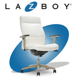La-Z-Boy Baylor Ergonomic Faux Leather Swivel Executive Chair, White (CHR10085A)